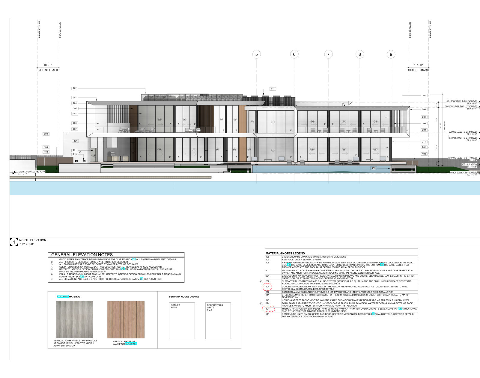 North elevation, rendered